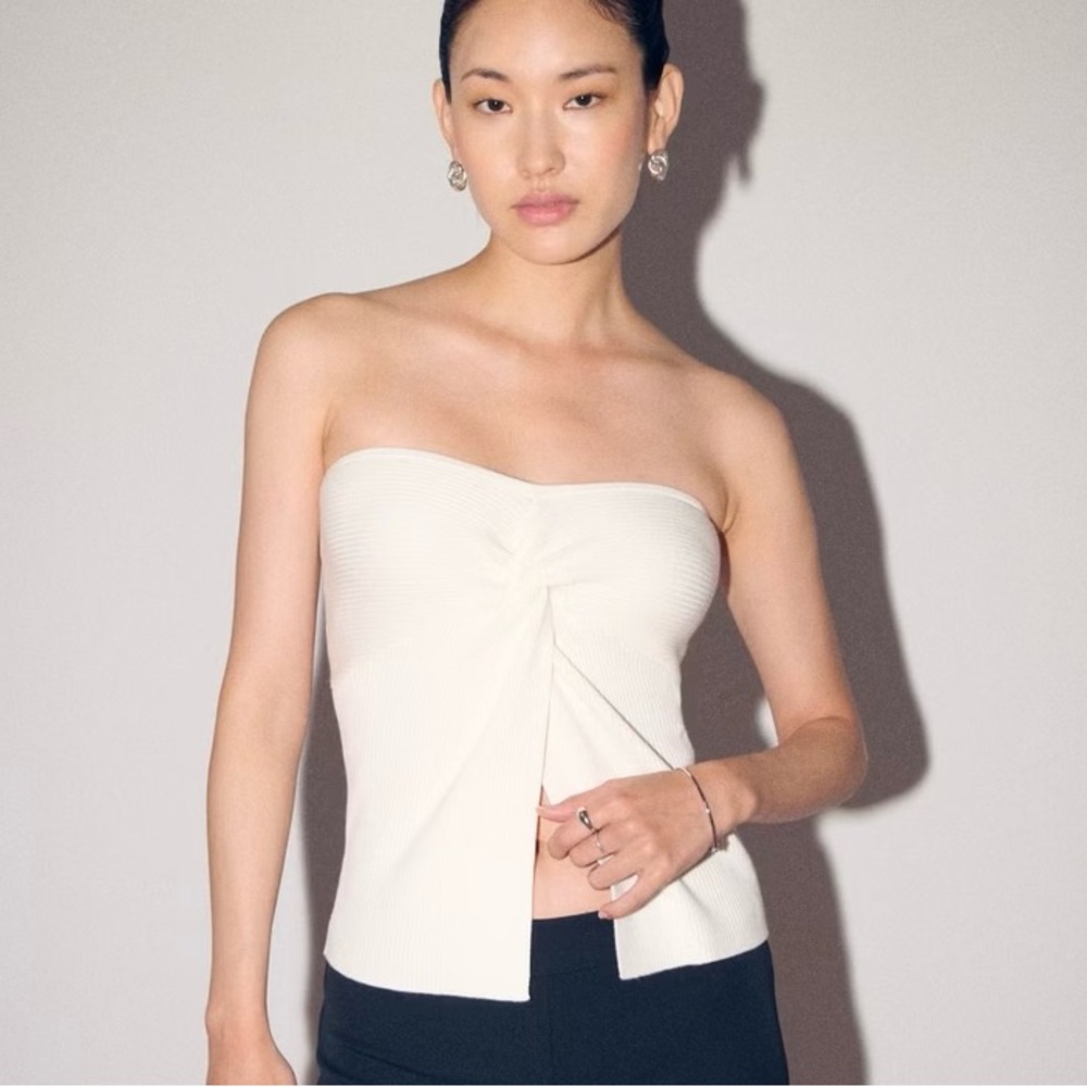 Abercrombie & Fitch Strapless Twist Sweater Tube Top